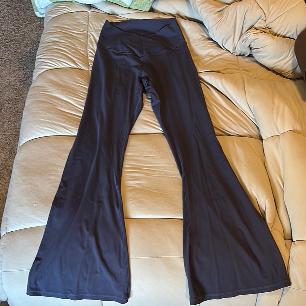 Black High-Waisted Flare Leggings